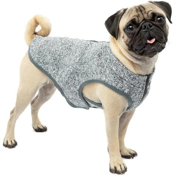 "Fleece-Lined Pug Sweater with Harness Zipper & Adjustable Fit" - Picture 7 of 7